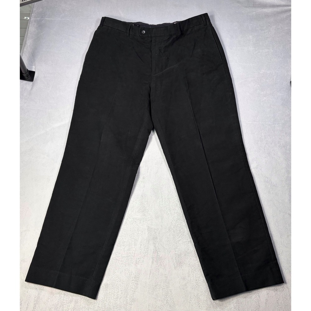 J. Peterman Duca Visconti di Modrone Black Moleskin Dress Pants Mens 40 Portugal